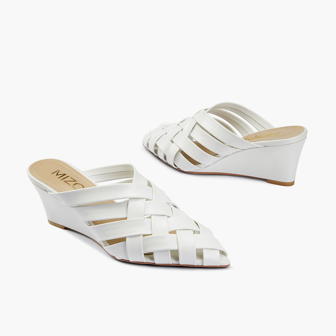 Kloss Off White - Leather Wedge