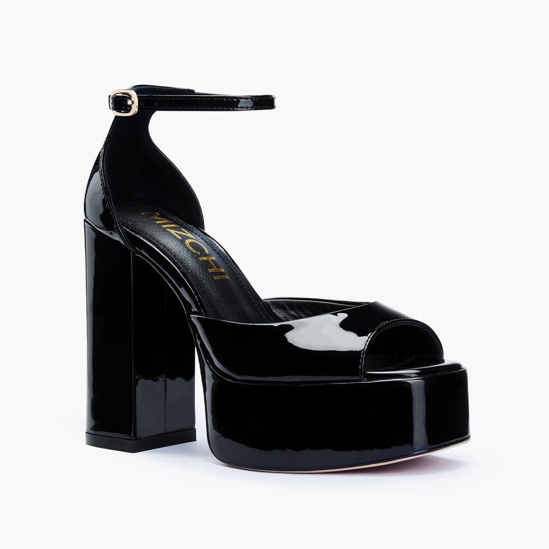 *LAURANCE - black patent platform