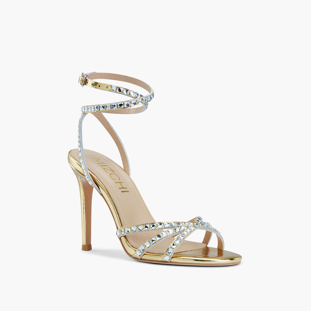 *MADDY GOLD  - diamond decor heels