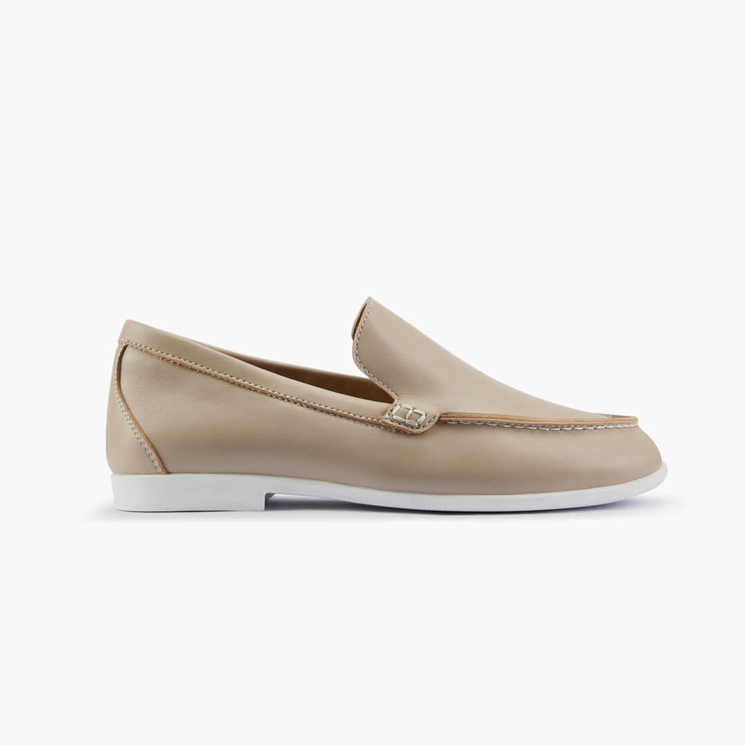 *MANON - beige leather loafers