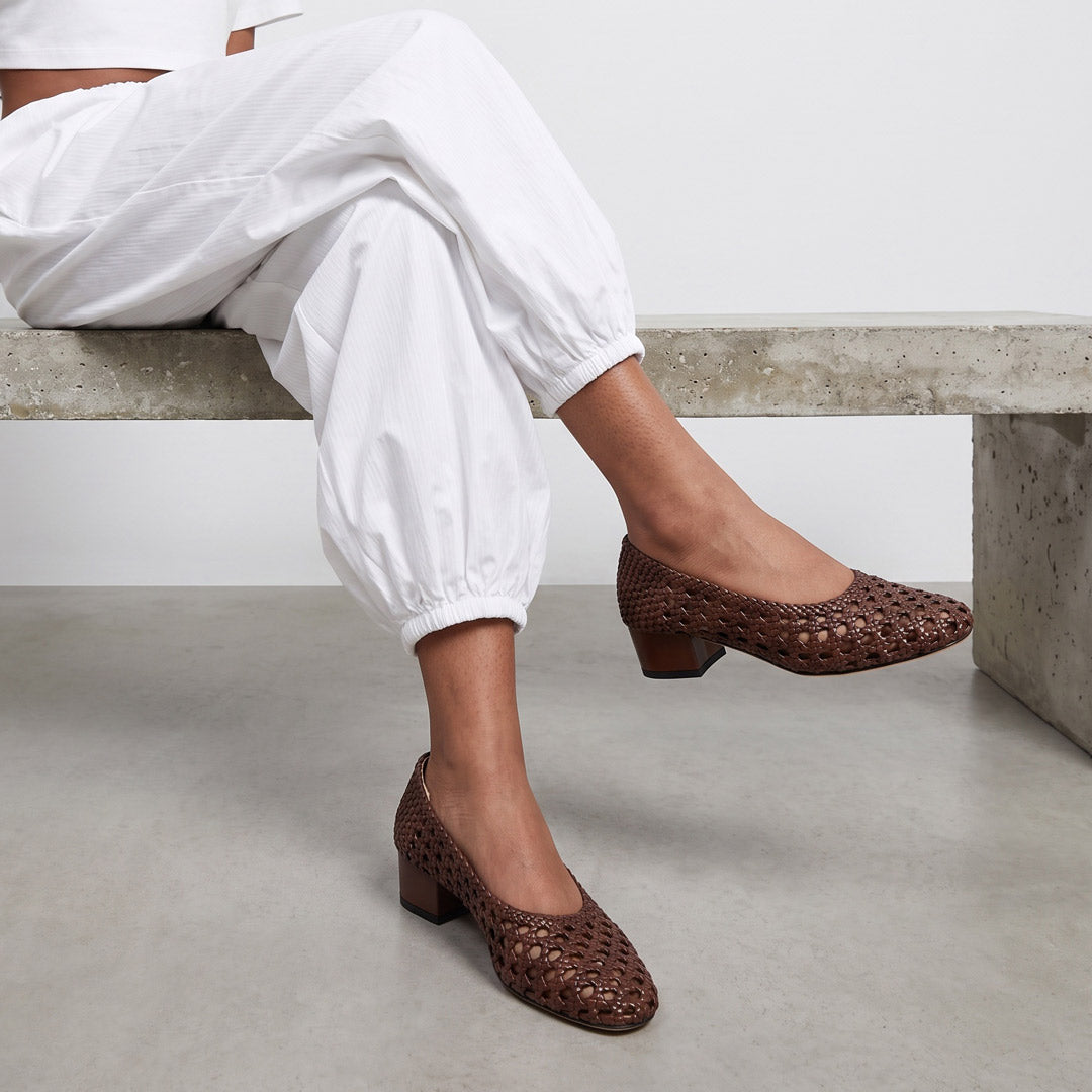 Marbella Brown - Woven Pumps