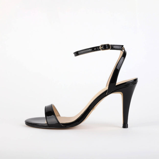Petite Size Elegant Black Patent Leather Sandals UK 13 to UK 3