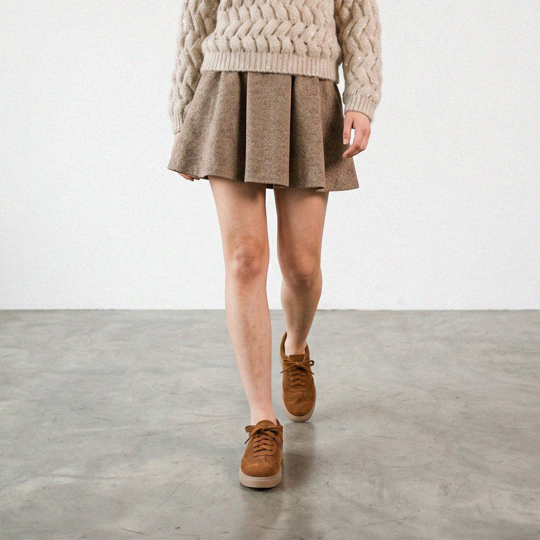Morena - Brown Leather Sneakers
