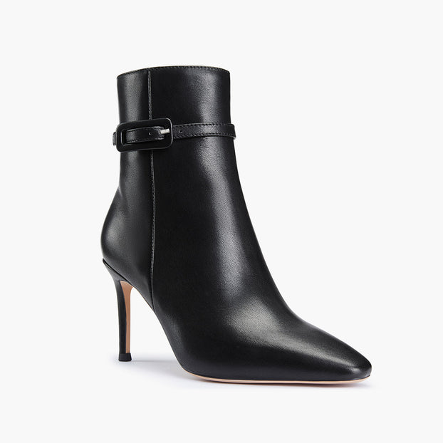 Na-Netta Black - Leather Ankle Boots