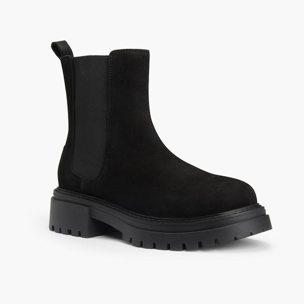*SAIGE NUBUCK - flatform chelsea boots