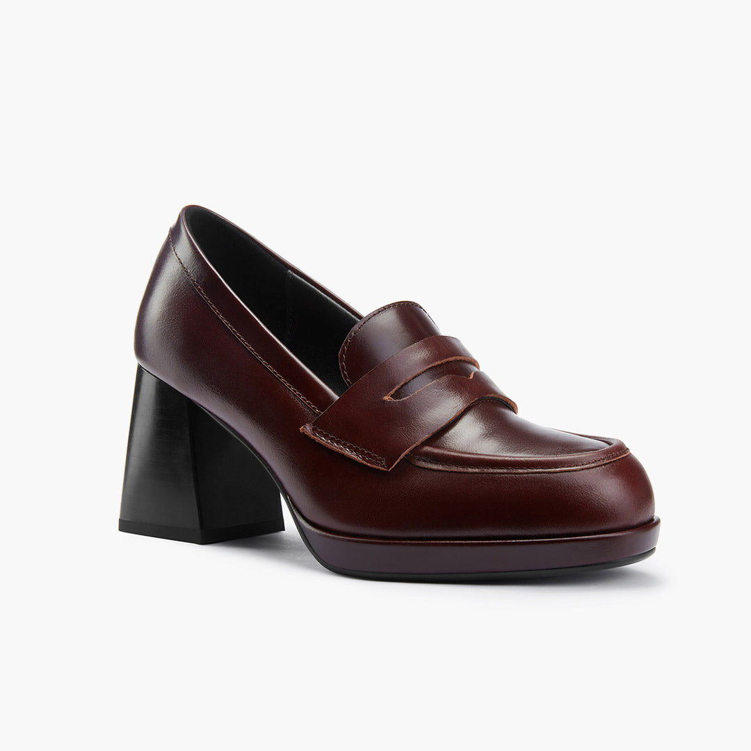 *SHARE BROWN - platform heel brogue