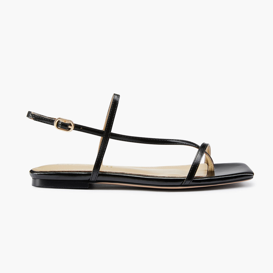 Sylus Black - Strappy flat Sandals