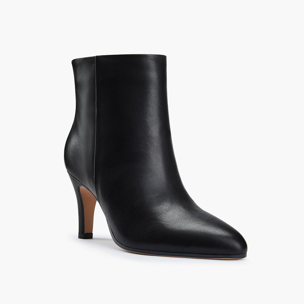 TANYA - black leather ankle boots