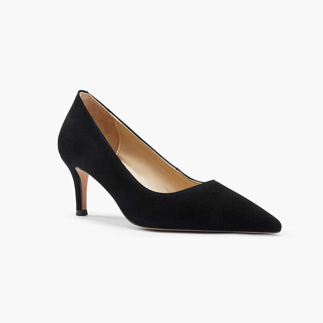 TIA BLACK SUEDE - kitten heels