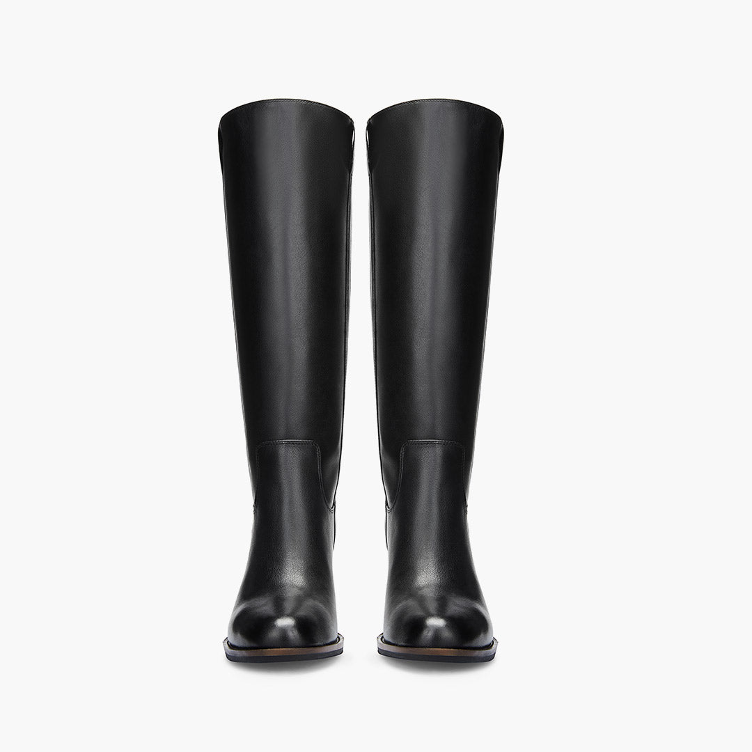 AIJA - Black Leather Knee High Boots