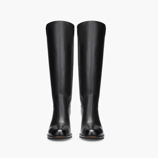 AIJA - Black Leather Knee High Boots