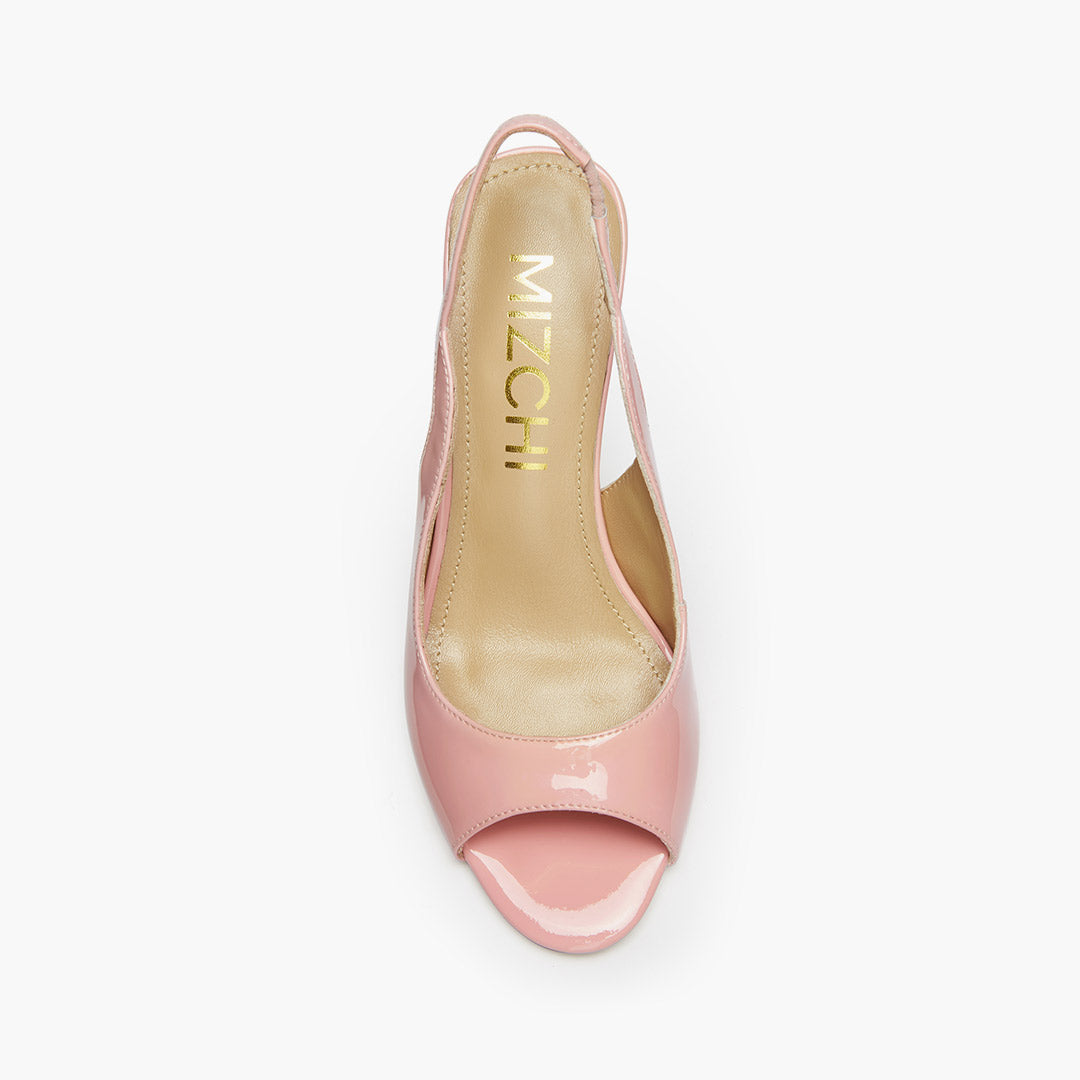 *ANGELIKA PINK PATENT - open toe slingback