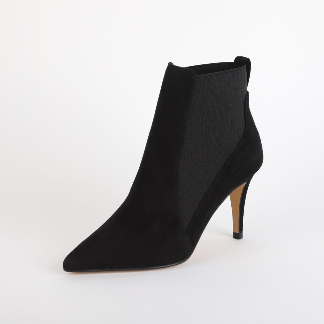*UK size 2.5 - BISOUS - black suede, 8cm heel