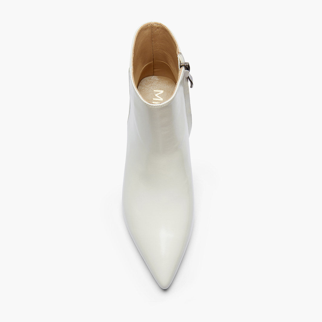 BRANDA 50 - white leather ankle boots