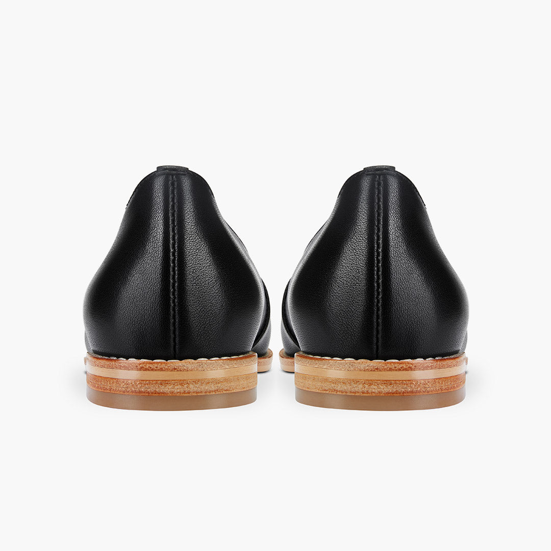 Freshfields Black - Leather Flats