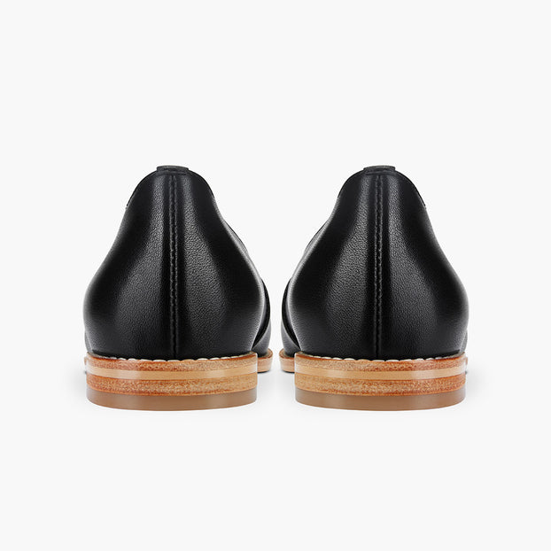 Freshfields Black - Leather Flats