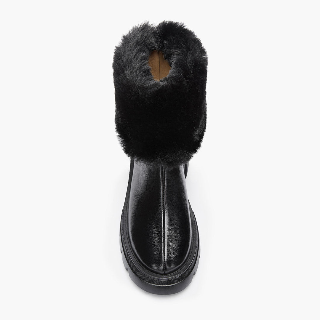 CAMERON BLACK - fur lined ankle boots