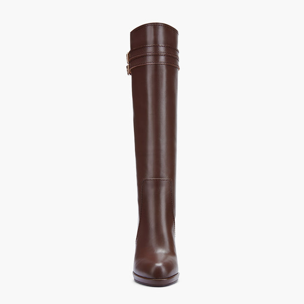 *CHICAGO BROWN - leather knee boots
