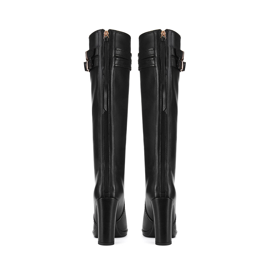 *CHICAGO BLACK - leather knee boots