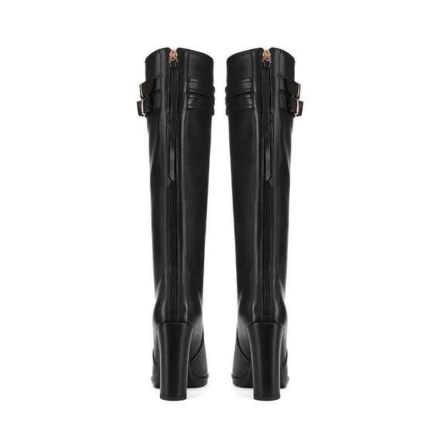 *CHICAGO BLACK - leather knee boots
