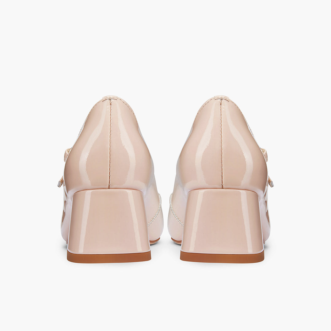 GAYLE 45 - beige patent MJ pump