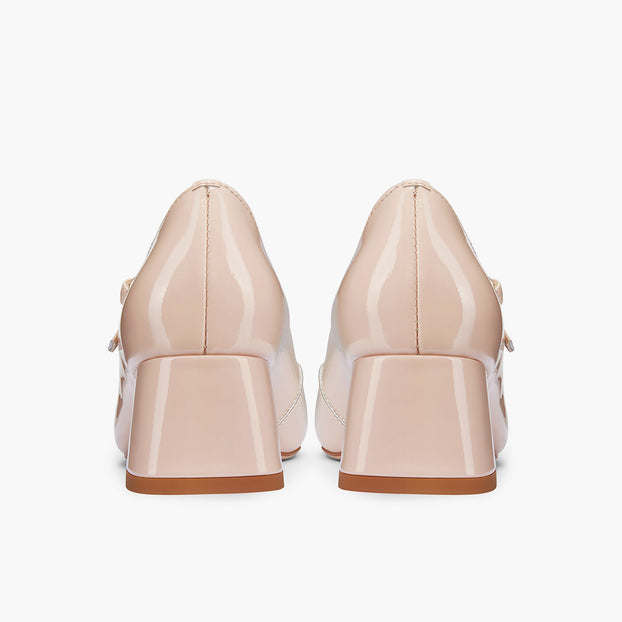 GAYLE 45 - beige patent MJ pump