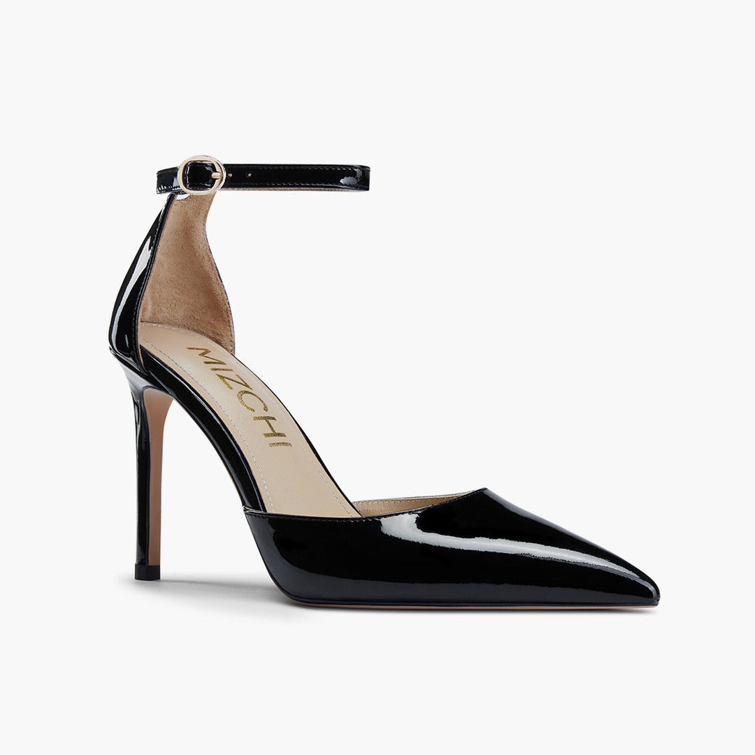 *BIANCA BLACK - classic ankle strap pumps