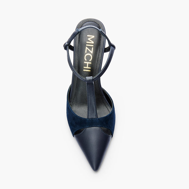LEGAL NAVY- cut out slingback pumps