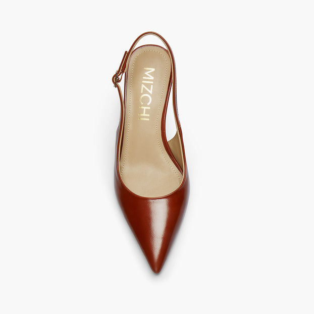 Lena 45 - brown leather slingback