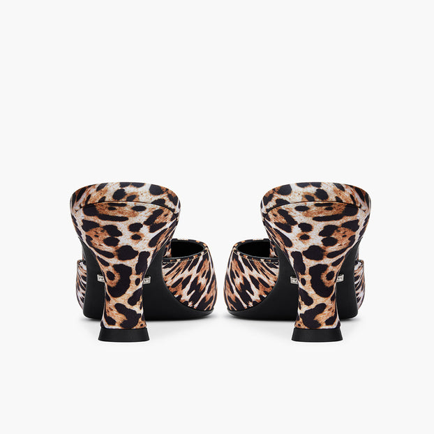 Clio Leopard - Satin Mules