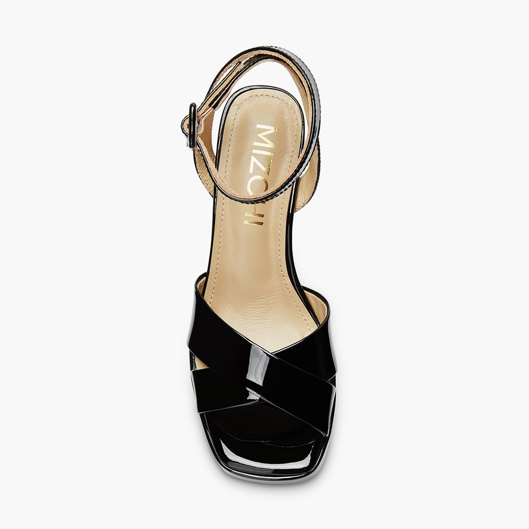 LUIZA PATENT - black platform sandals