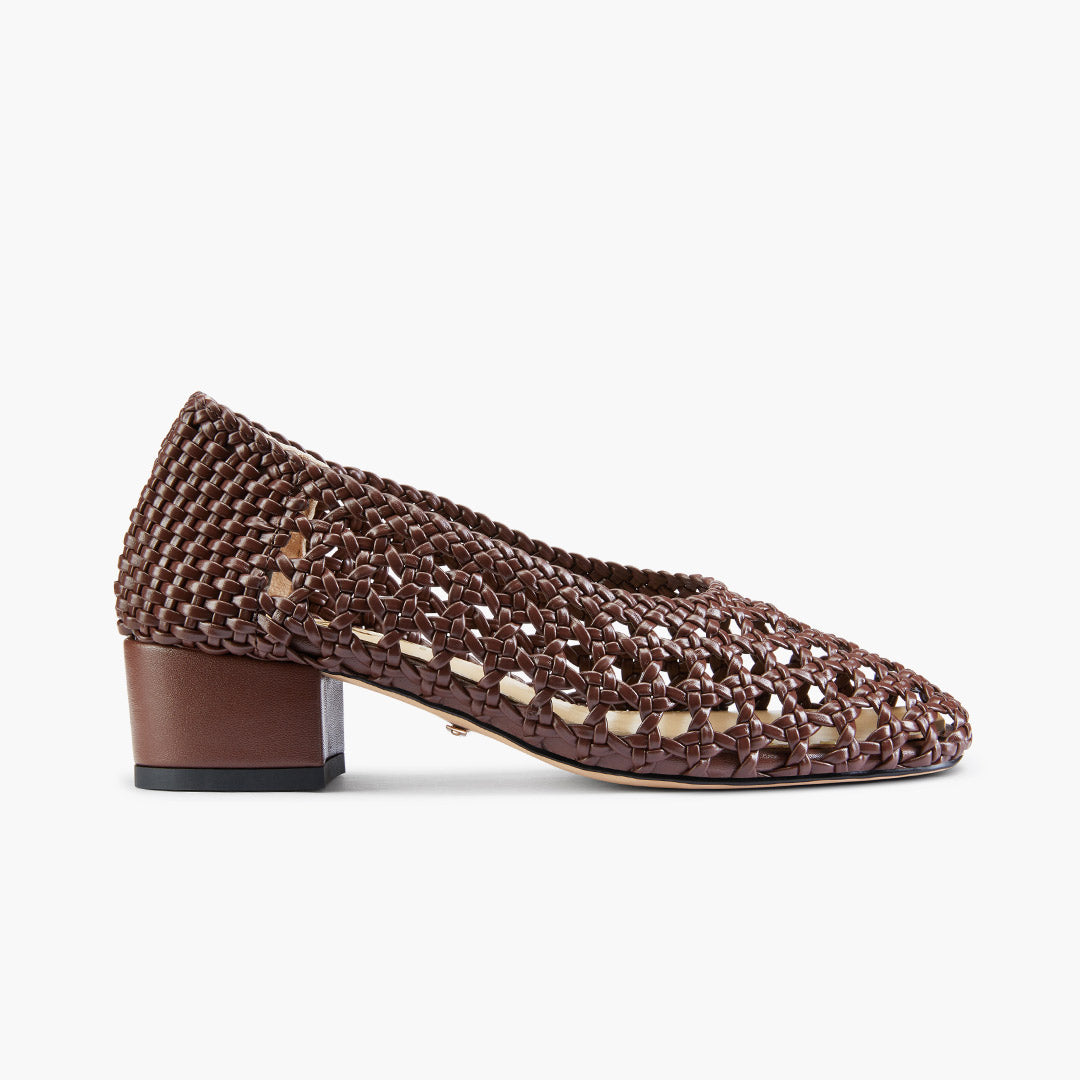 Marbella Brown - Woven Pumps