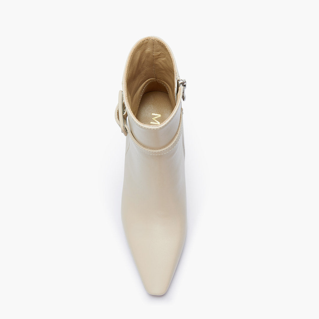 Na-Netta Cream-Beige - Leather Ankle Boots