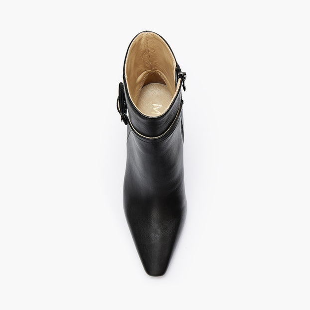 Na-Netta Black - Leather Ankle Boots