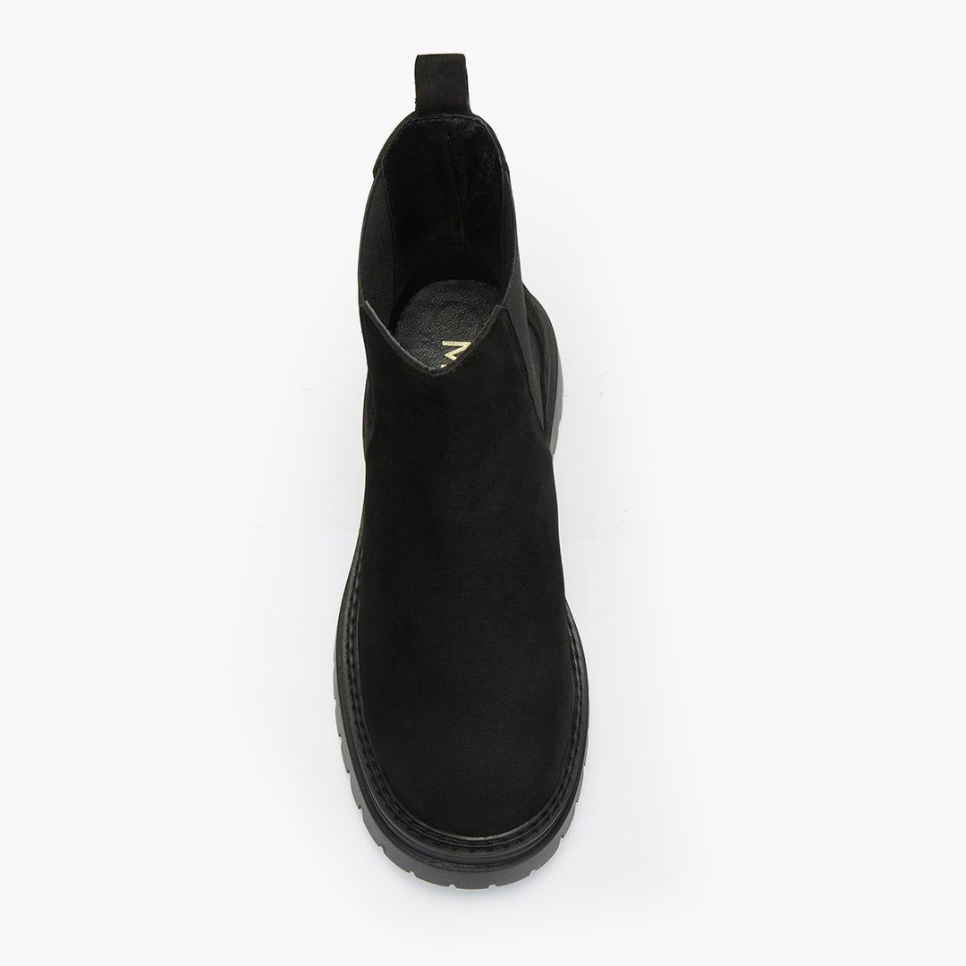 *SAIGE NUBUCK - flatform chelsea boots