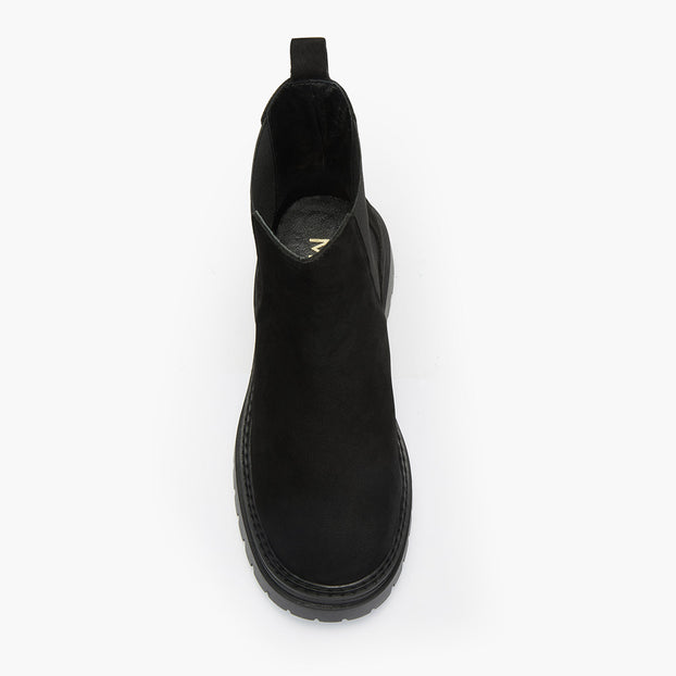 *SAIGE NUBUCK - flatform chelsea boots