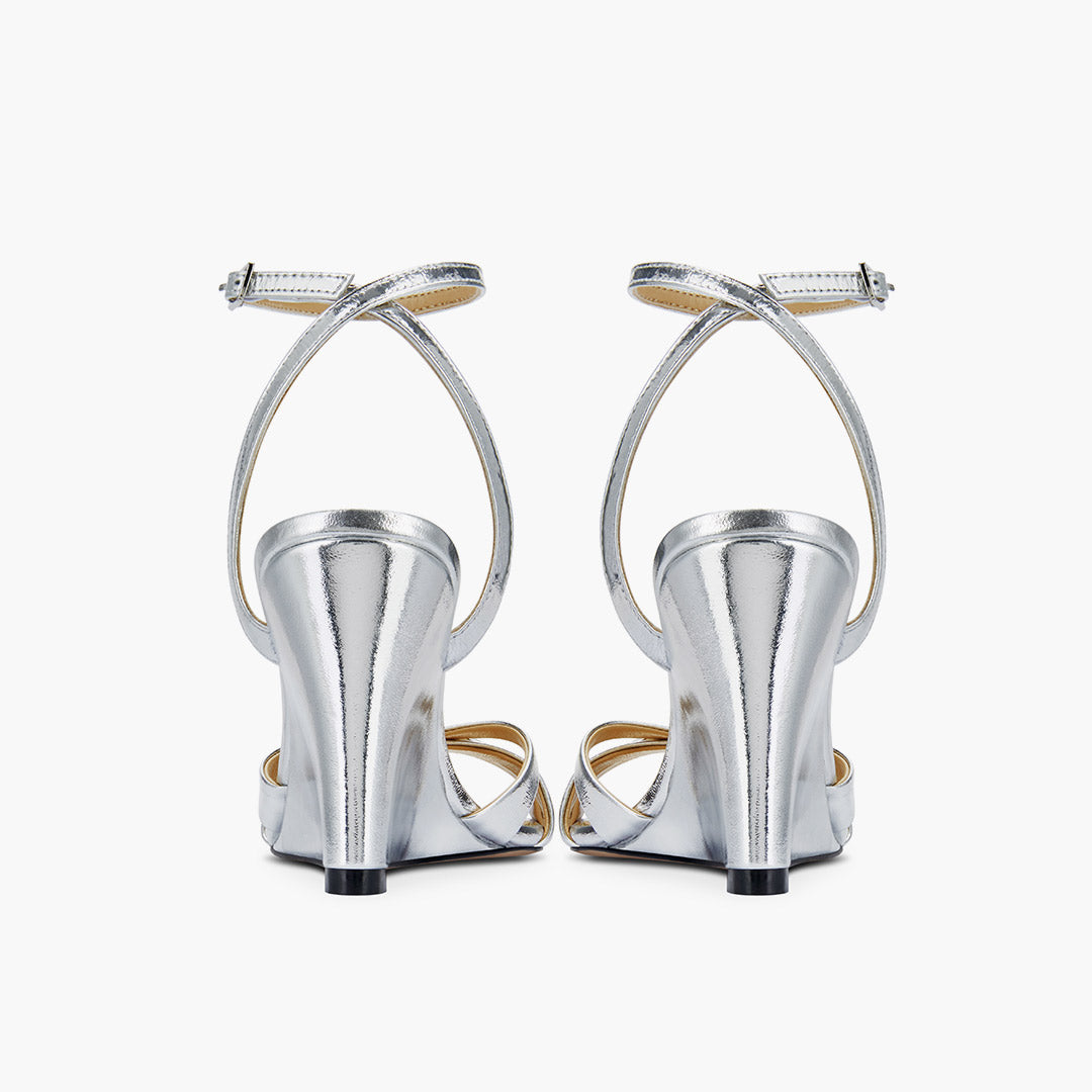 AMELIA SILVER - wedge heel sandals