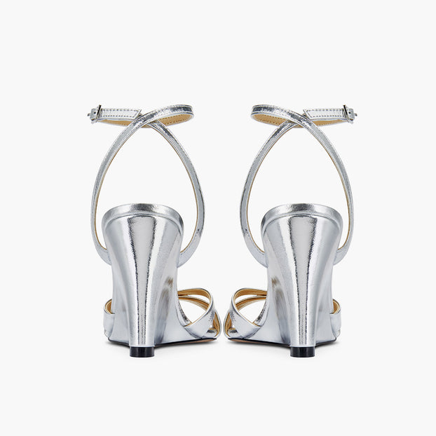 AMELIA SILVER - wedge heel sandals