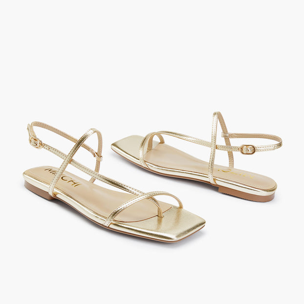 Sylus Gold - Strappy flat Sandals