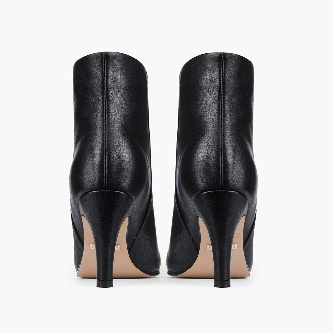 TANYA - black leather ankle boots