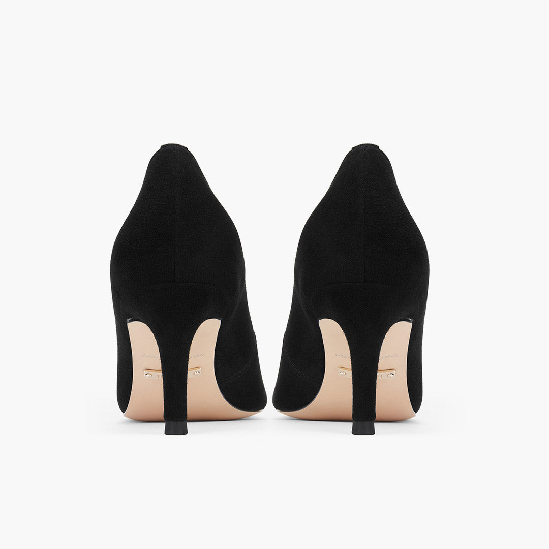 TIA BLACK SUEDE - kitten heels