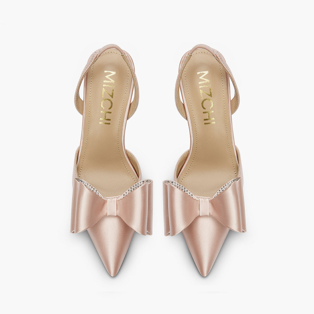 *ELYSIA - beige satin bow slingback