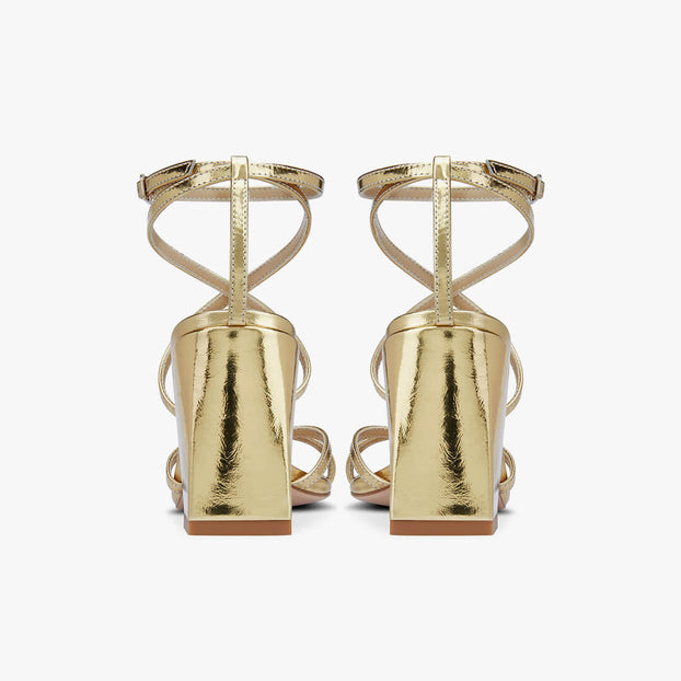 *ADAGIO - gold foil strappy sandals