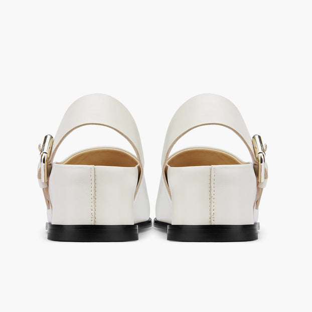 ADORO - ivory leather clogs