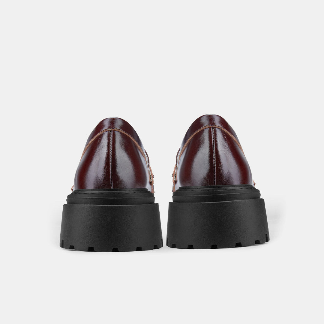 *ALCOR BROWN - flatform leather brogue