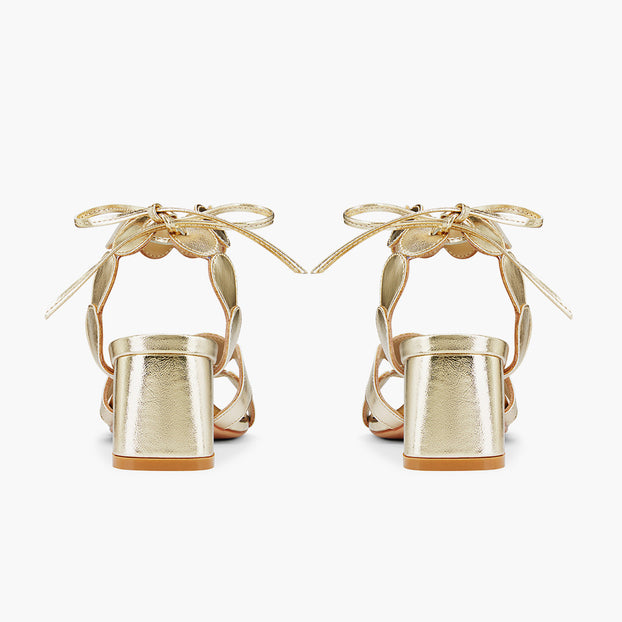 ALLEGRA GOLD ANKLE STRAP - leather sandals