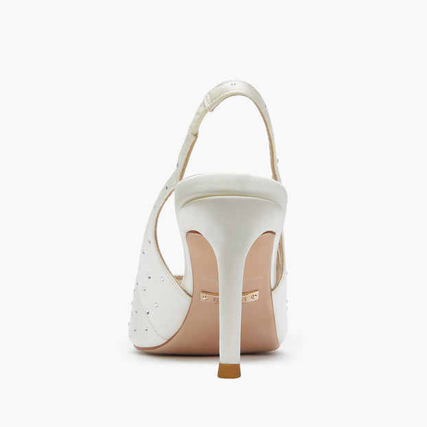 ANGELIKA IVORY SATIN - bridal open toe slingback