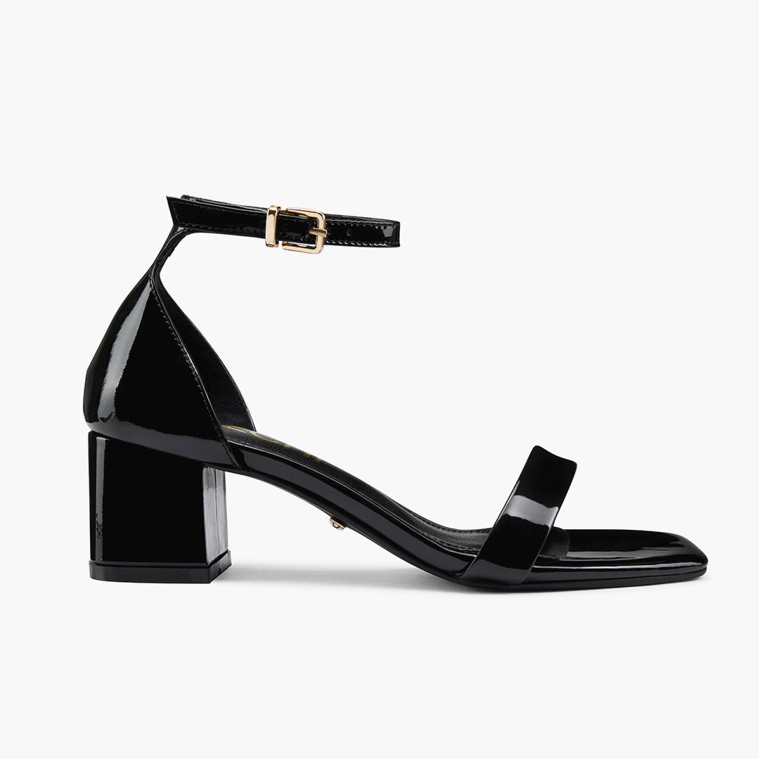 Antonella Black - Patent Leather Sandals