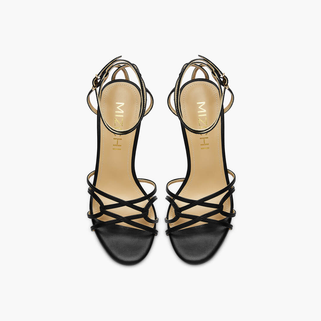 *ASTOR - black leather strappy sandal