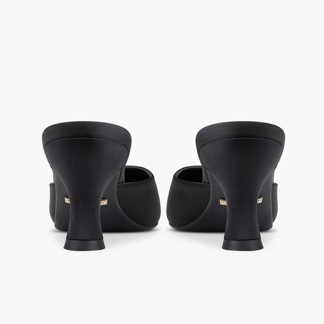 Clio Black - Satin Mules